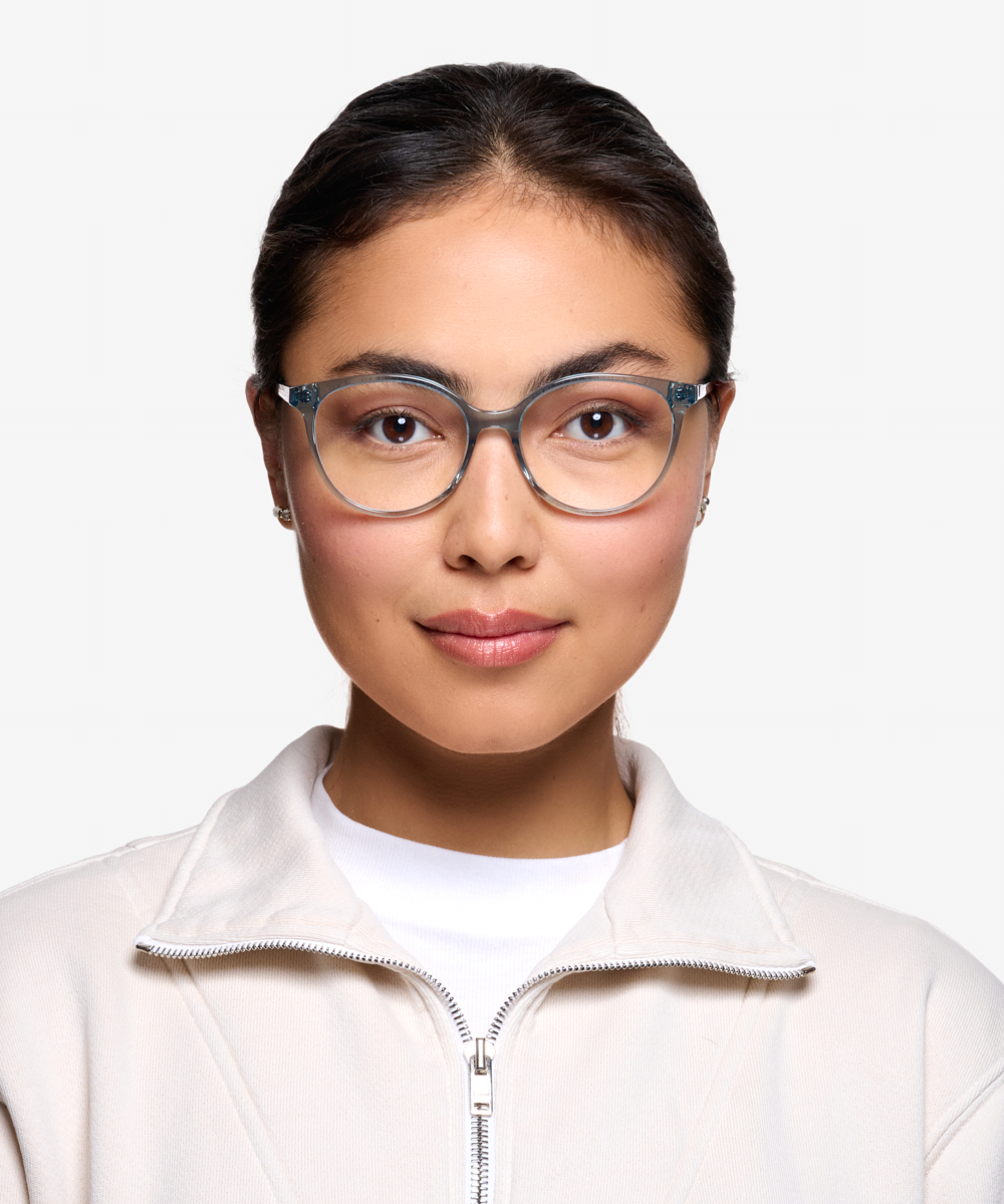 Nala Cat Eye Clear Blue Glasses for Women Eyebuydirect Canada