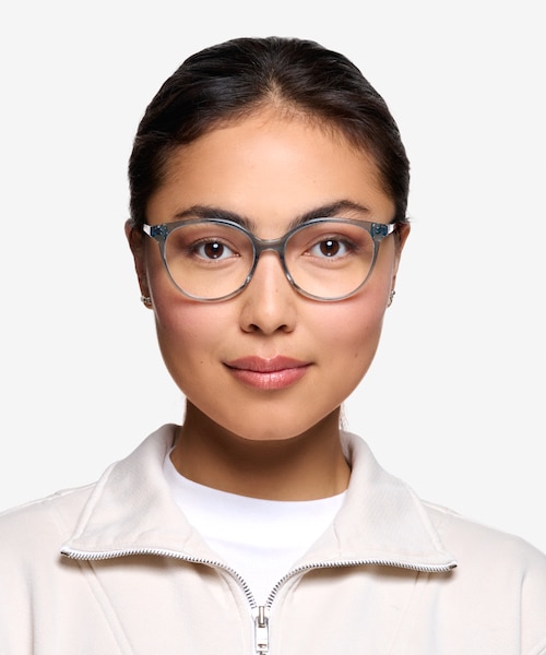 Nala Clear Blue AcetateEyeglass Frames for Women from EyeBuyDirect