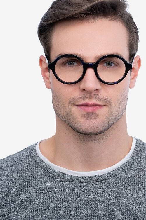 Groove Bleu AcétateMontures de lunettes de vue pour Hommes d'EyeBuyDirect