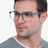 Tactician Blue Striped AcétateMontures de lunettes de vue pour Hommes d'EyeBuyDirect