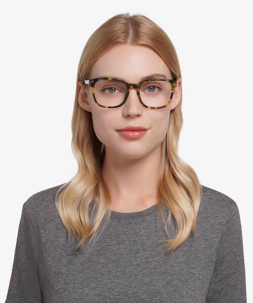 Green Tortoise Tower -  Acetate Eyeglasses