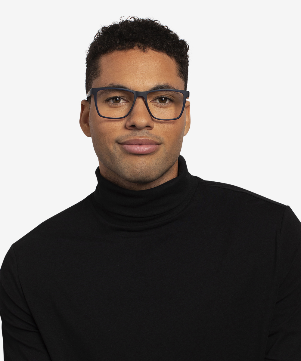 Spencer Rectangle Blue Glasses for Men | Eyebuydirect