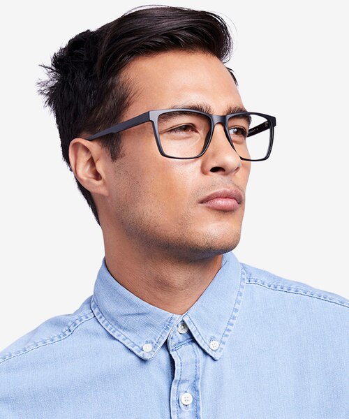 Spencer Noir PlastiqueMontures de lunettes de vue pour Hommes d'EyeBuyDirect