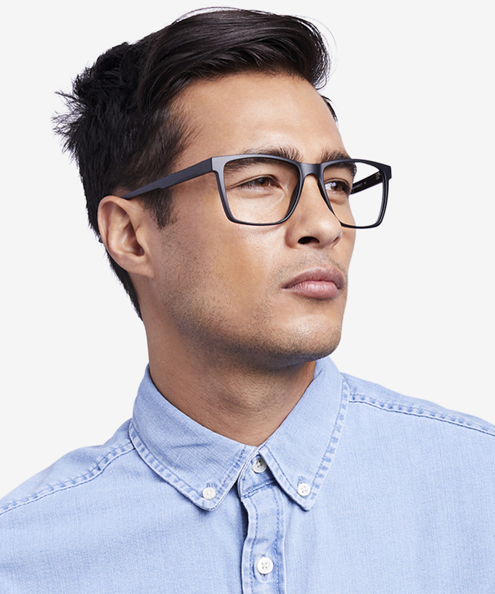 Spencer Rectangle Black Glasses for Men | Eyebuydirect