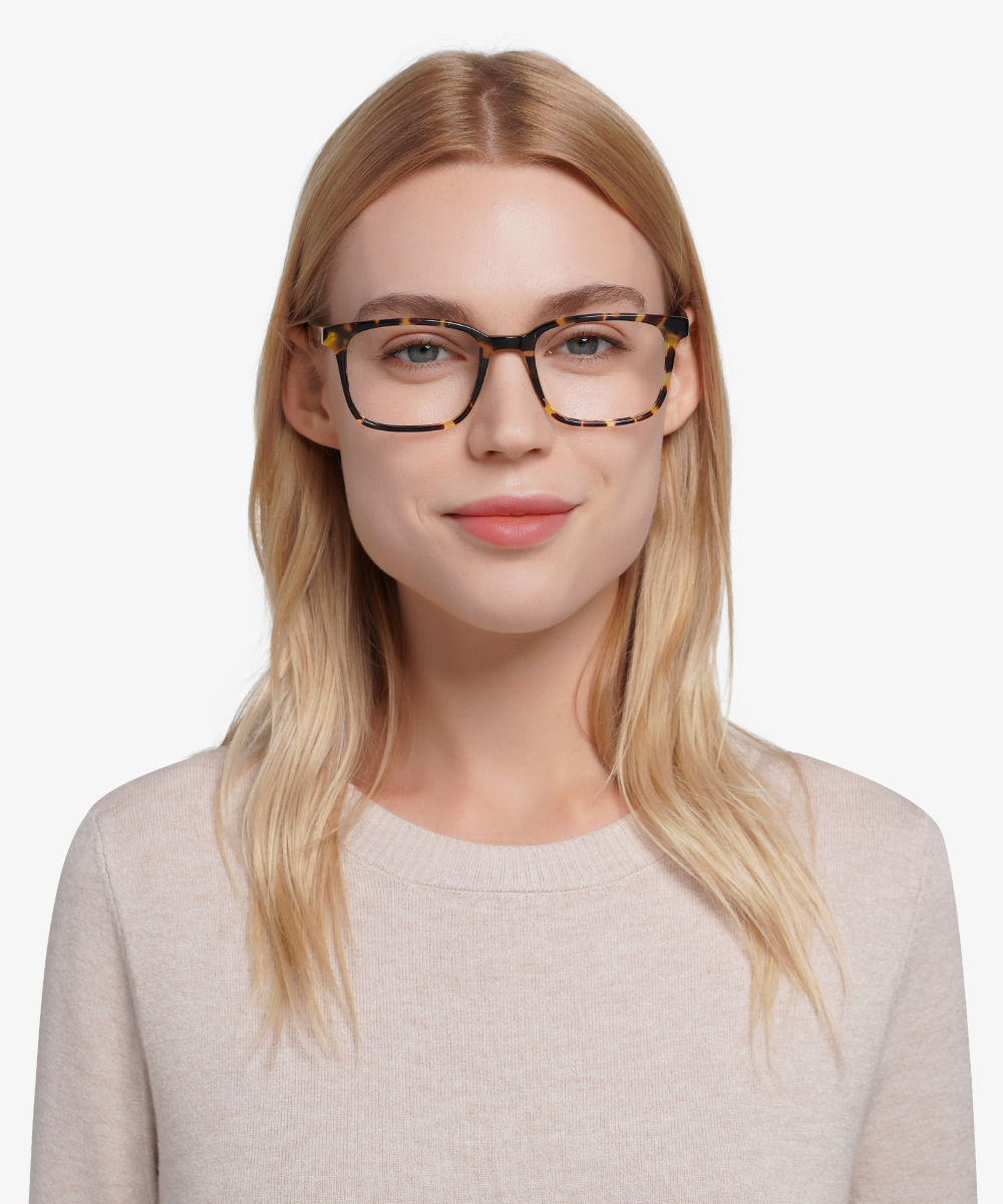 Charlie Rectangle Tortoise Full Rim Eyeglasses | Eyebuydirect