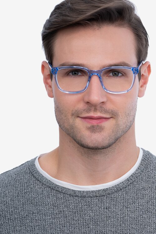 Longway Blue AcetateEyeglass Frames for Men from EyeBuyDirect