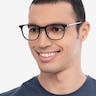 Follow Black Silver AcetateEyeglass Frames for Men from EyeBuyDirect