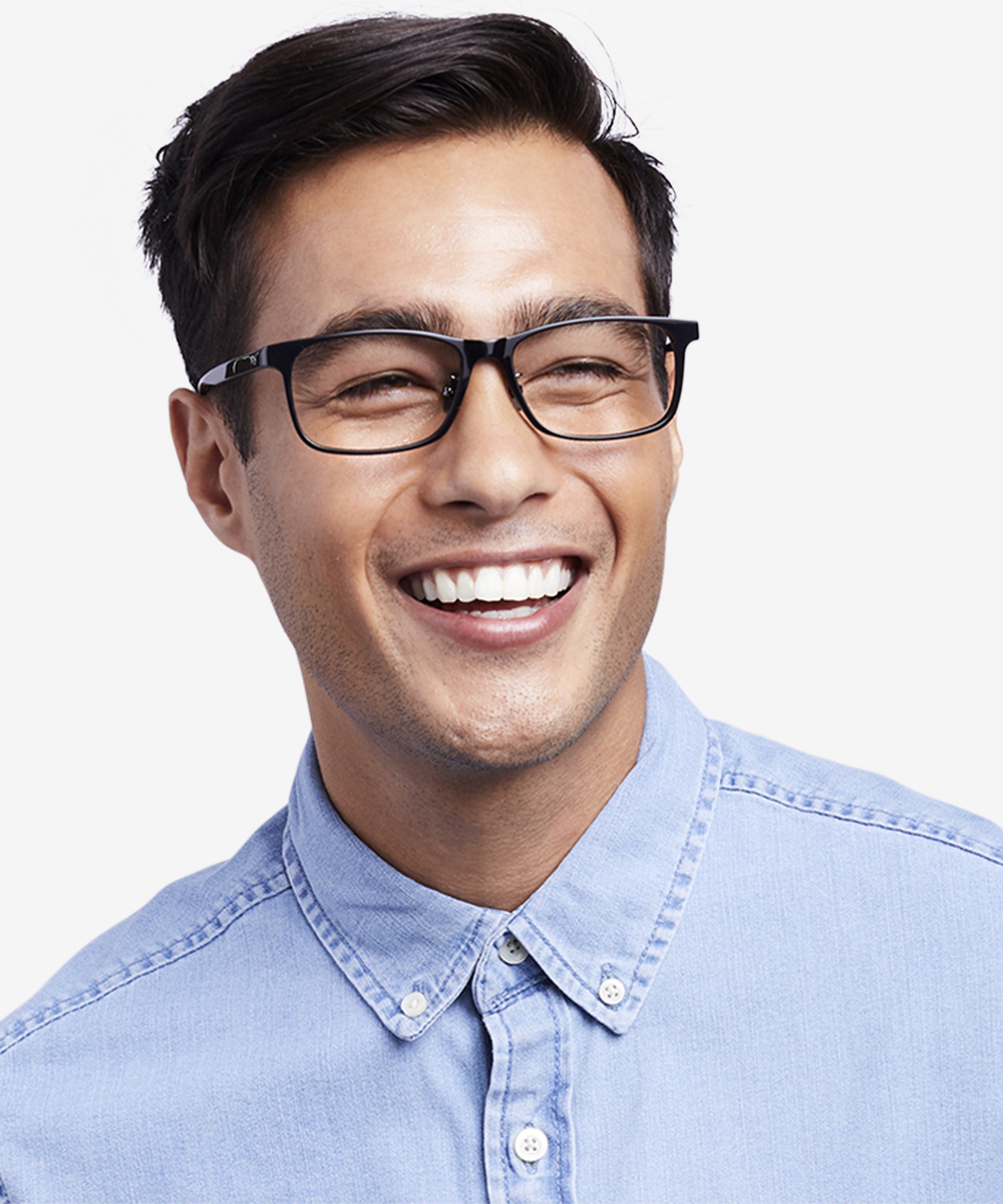 Calling Rectangle Black Full Rim Eyeglasses | Eyebuydirect