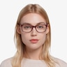 Annett Burgundy AcétateMontures de lunettes de vue pour Femmes d'EyeBuyDirect