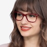 Varda Burgundy AcetateEyeglass Frames for Women from EyeBuyDirect