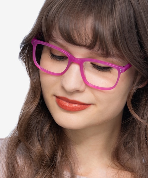 Lugano Fuchsia Pink AcetateEyeglass Frames for Women from EyeBuyDirect