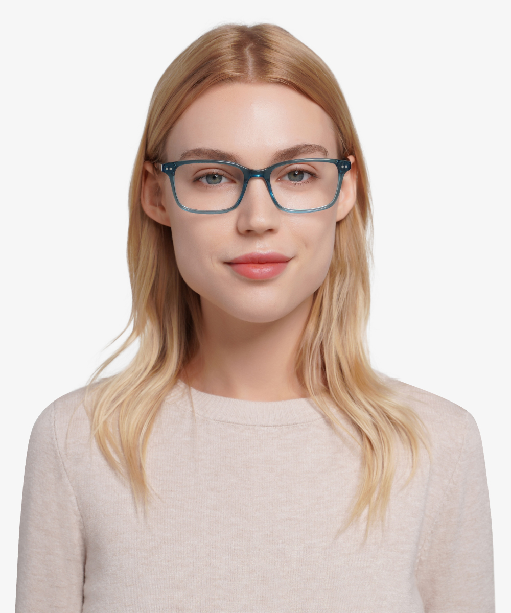 Basel Rectangle Green Blue Full Rim Eyeglasses Eyebuydirect Canada 