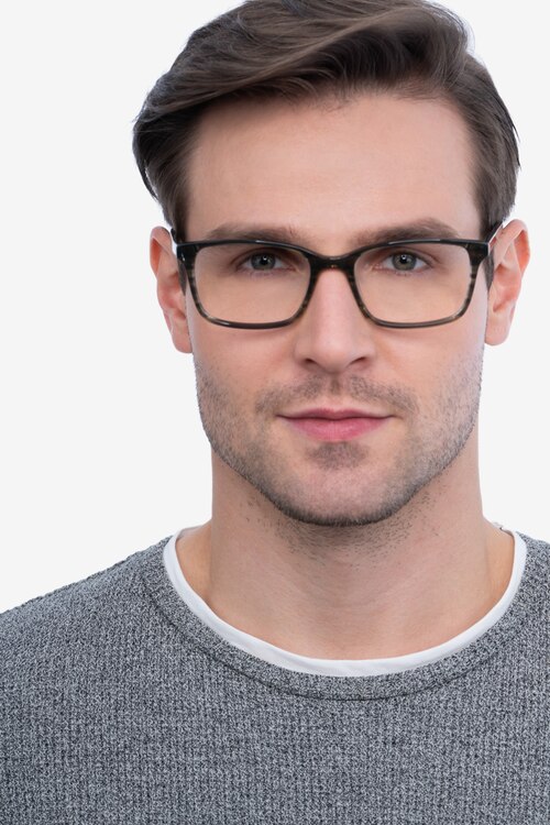 Clipperton Gray Striped AcetateEyeglass Frames for Men from EyeBuyDirect