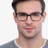 Clipperton Gray Striped AcetateEyeglass Frames for Men from EyeBuyDirect