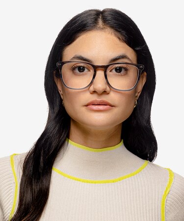 Gray Striped Gato -  Acetate Eyeglasses