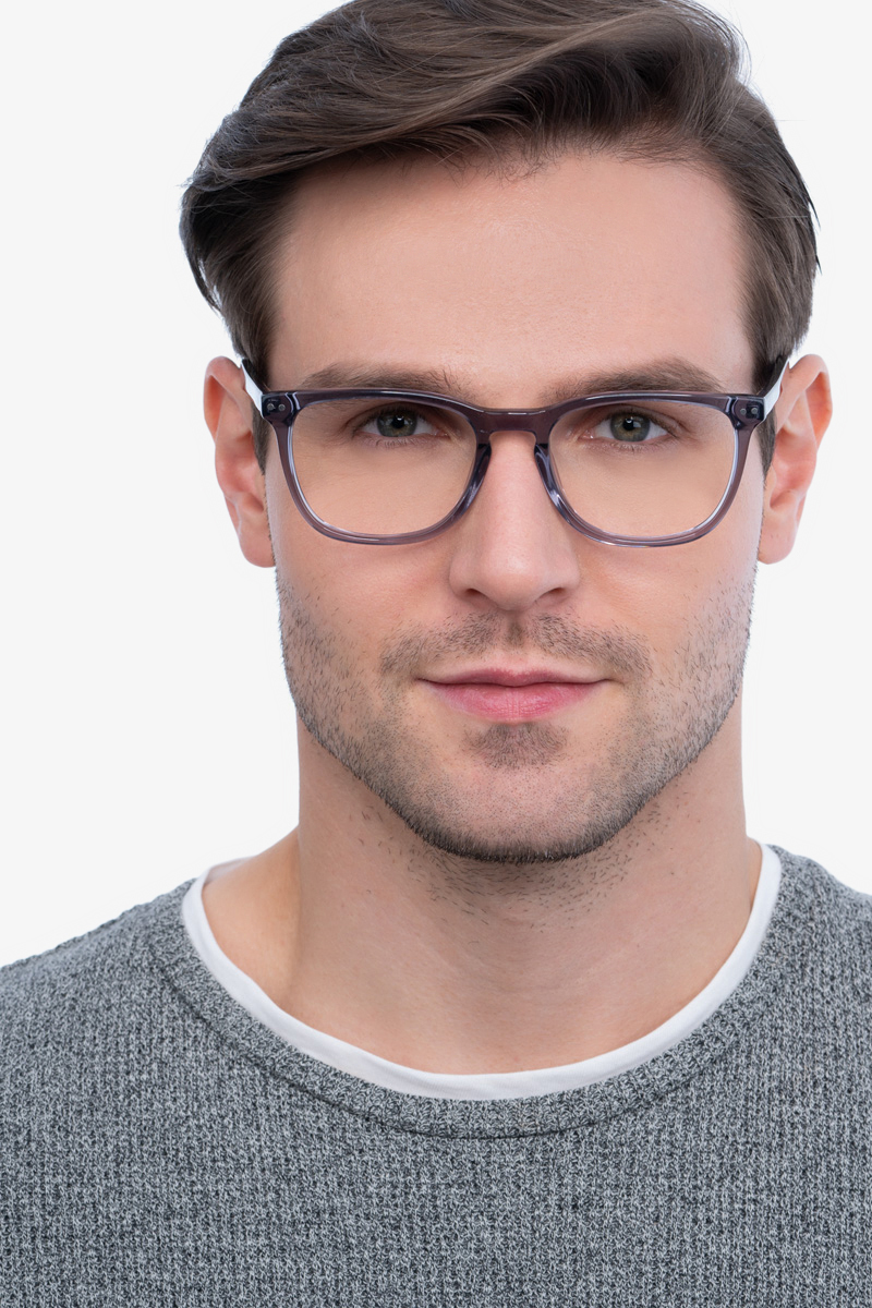 Gato Rectangle Gray Full Rim Eyeglasses | Eyebuydirect