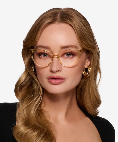 Quartet Clear Yellow AcetateEyeglass Frames for Women from EyeBuyDirect
