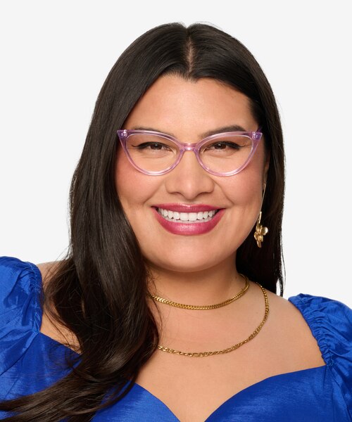 Quartet Clear Purple AcetateEyeglass Frames for Women from EyeBuyDirect