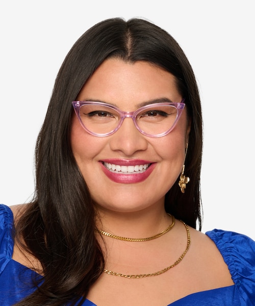 Quartet Clear Purple AcetateEyeglass Frames for Women from EyeBuyDirect