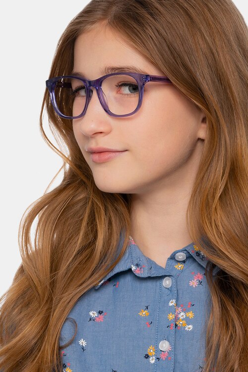 Steps Violet AcétateMontures de lunettes de vue pour Femmes d'EyeBuyDirect