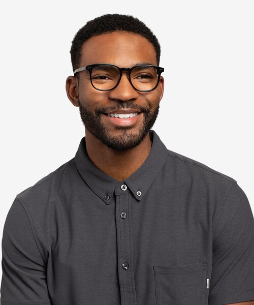 Ander Noir AcétateMontures de lunettes de vue pour Hommes d'EyeBuyDirect