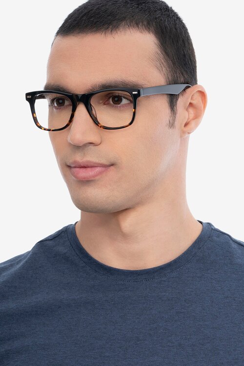 Caster Black Tortoise AcétateMontures de lunettes de vue pour Hommes d'EyeBuyDirect