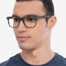Caster Gray Striped AcetateEyeglass Frames for Men from EyeBuyDirect