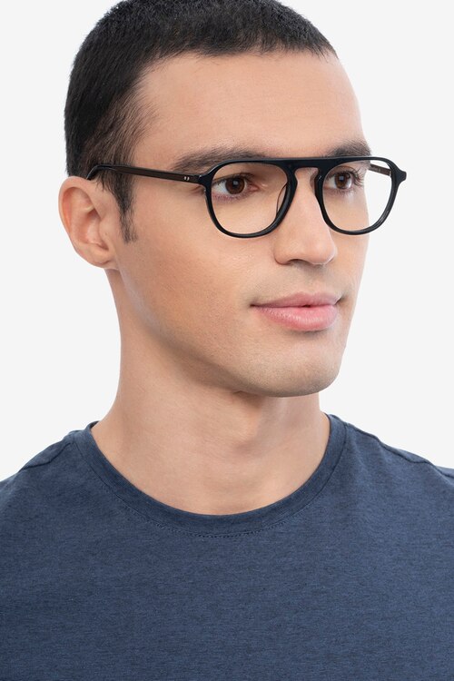Ida Black AcetateEyeglass Frames for Men from EyeBuyDirect