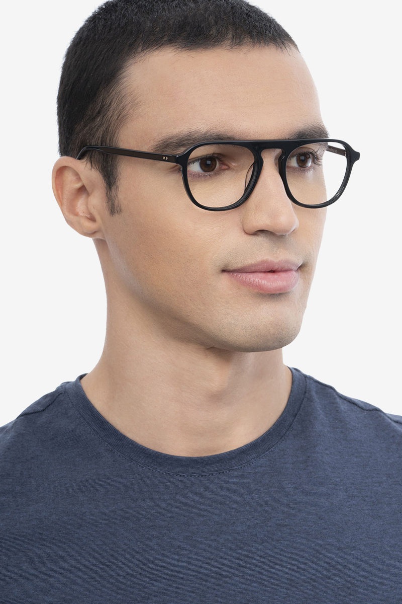 Ida Aviator Black Full Rim Eyeglasses | Eyebuydirect