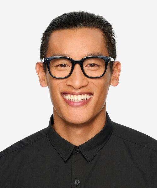 Romy Black AcetateEyeglass Frames for Men from EyeBuyDirect