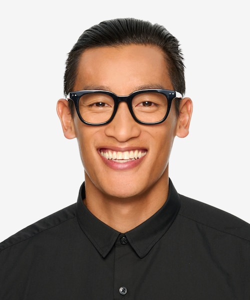 Romy Black AcetateEyeglass Frames for Men from EyeBuyDirect