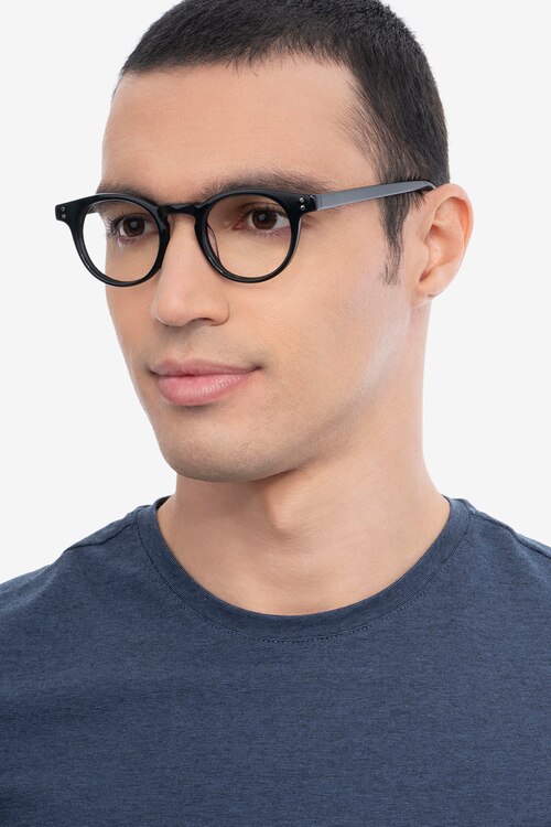 Flora Black AcetateEyeglass Frames for Men from EyeBuyDirect