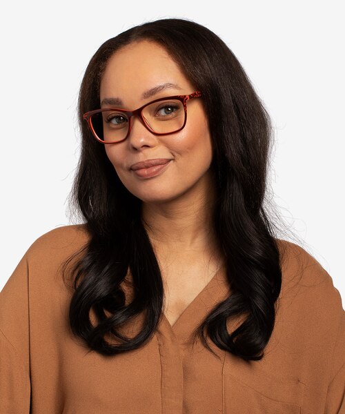 Hedera Burgundy Orange AcetateEyeglass Frames for Women from EyeBuyDirect