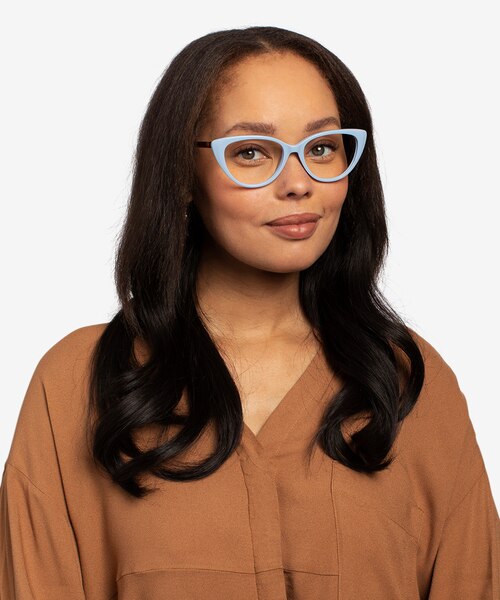 Anastasia Baby Blue & Tortoise AcetateEyeglass Frames for Women from EyeBuyDirect