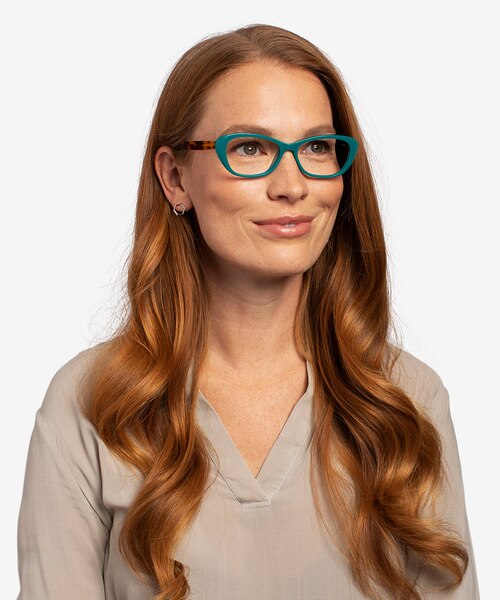 Selina Teal & Tortoise AcetateEyeglass Frames for Women from EyeBuyDirect