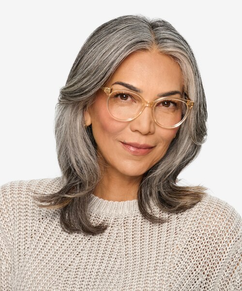 Nala Clear Melon AcetateEyeglass Frames for Men from EyeBuyDirect