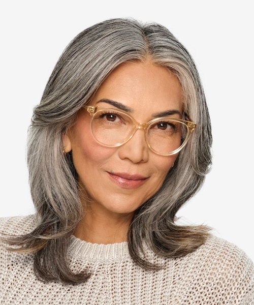 Nala Clear Melon AcetateEyeglass Frames for Men from EyeBuyDirect
