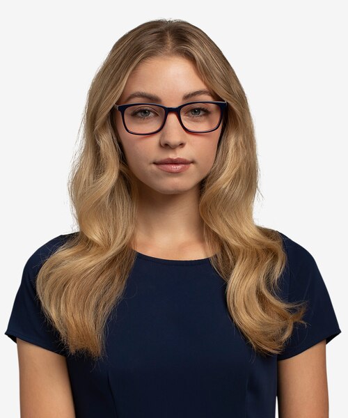 July Navy & Red AcetateEyeglass Frames for Women from EyeBuyDirect