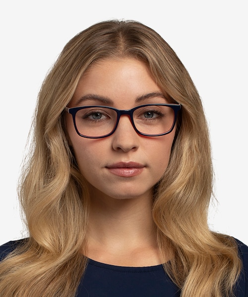 July Navy & Red AcetateEyeglass Frames for Women from EyeBuyDirect