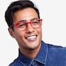 July Red & Navy AcetateEyeglass Frames for Men from EyeBuyDirect