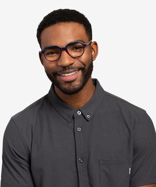 States Navy & Red AcetateEyeglass Frames for Men from EyeBuyDirect