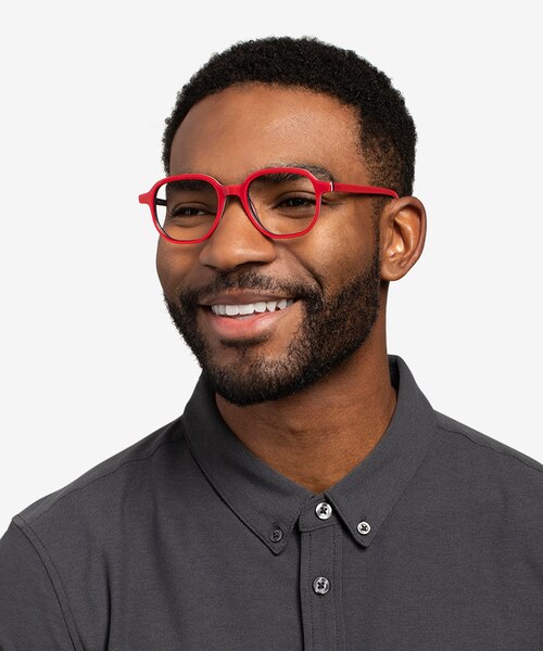 States Red & Navy AcetateEyeglass Frames for Men from EyeBuyDirect