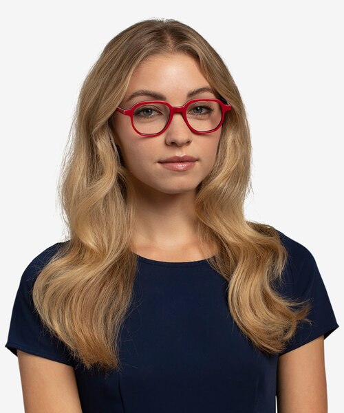 States Red & Navy AcetateEyeglass Frames for Women from EyeBuyDirect
