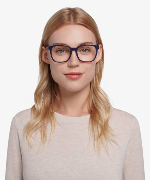 Navy & Red Firework -  Acetate Eyeglasses