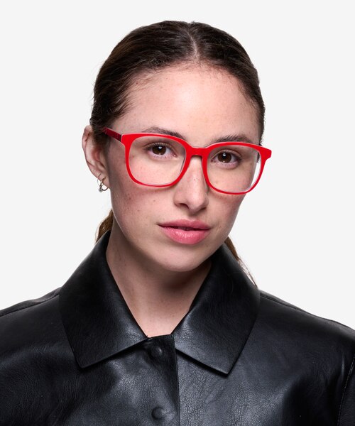 Firework Red & Navy AcetateEyeglass Frames for Women from EyeBuyDirect