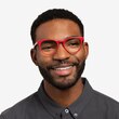 Tradition Red & Navy AcetateEyeglass Frames for Men from EyeBuyDirect