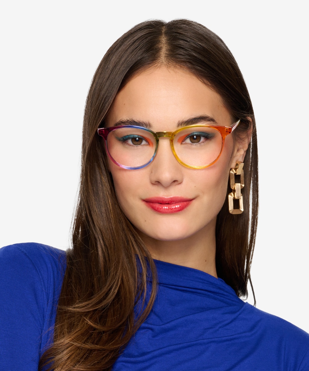 Rainbow colored eyeglass frames on sale