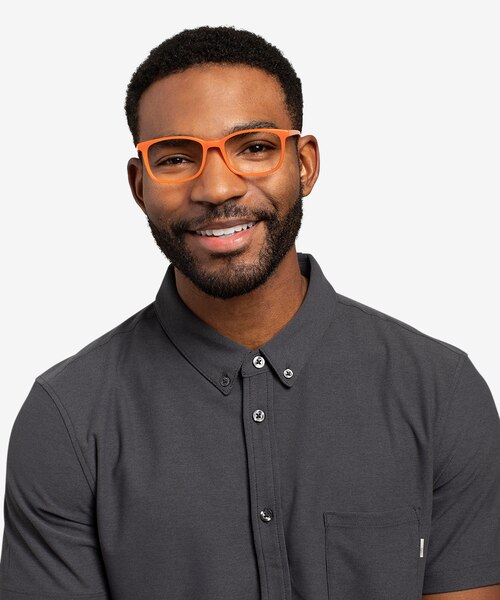 Equality Orange AcetateEyeglass Frames for Men from EyeBuyDirect