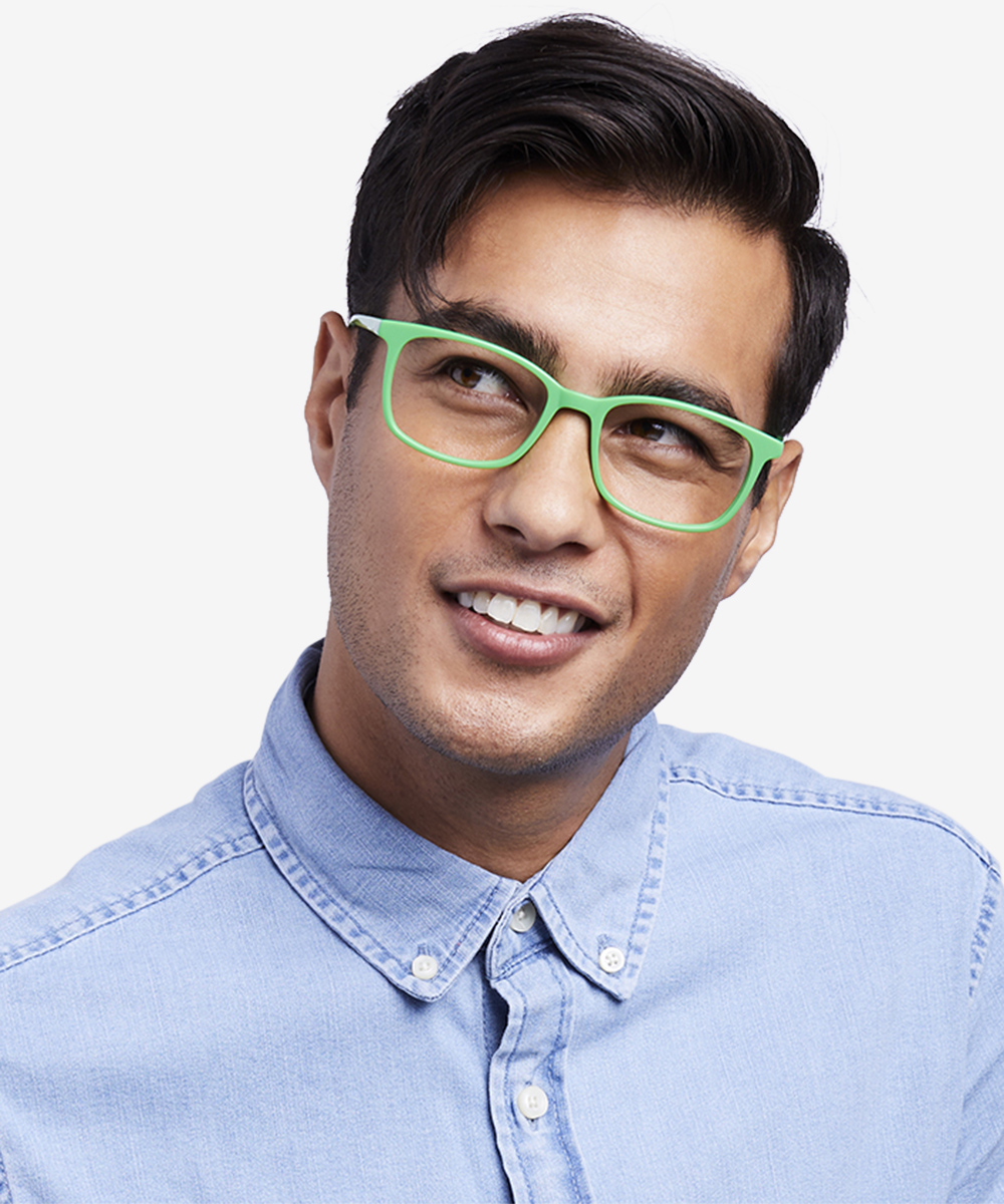 Equality Rectangle Green Full Rim Eyeglasses | Eyebuydirect