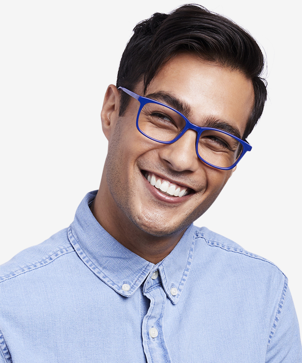 Equality Rectangle Navy Full Rim Eyeglasses | Eyebuydirect